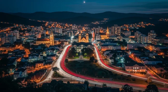 Inauguração da nova pavimentação no acesso ao Vale dos Pinheiros em Gramado - RS